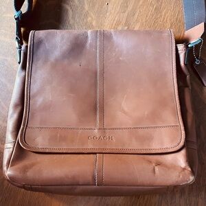 Coach Tan Leather Messenger Bag